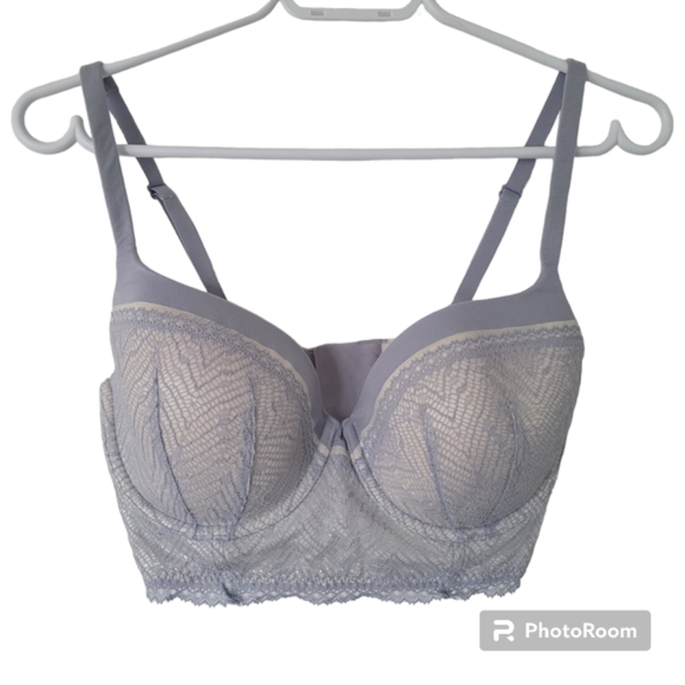Victoria's‎ secret lined lace bra,long line,corset,bustier,34DD